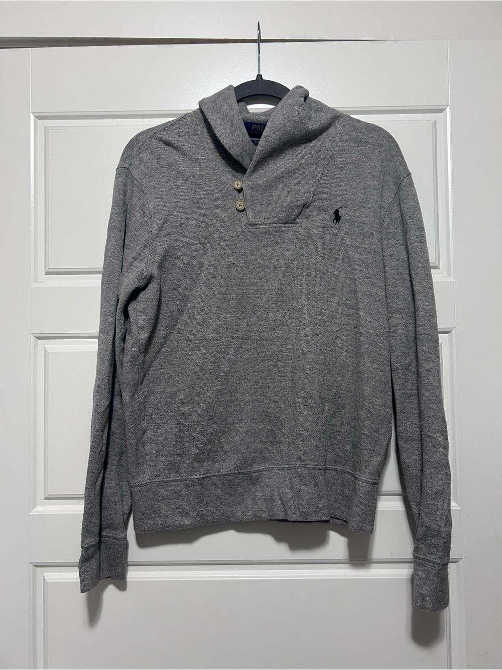 Ralph Lauren Gray Knit Estate Rib Pullover